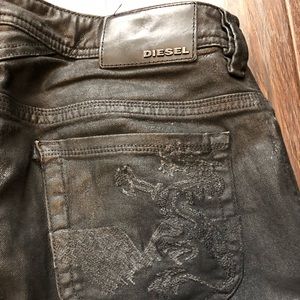 Diesel Thanaz 17F stretch wax coated Jeans Italy